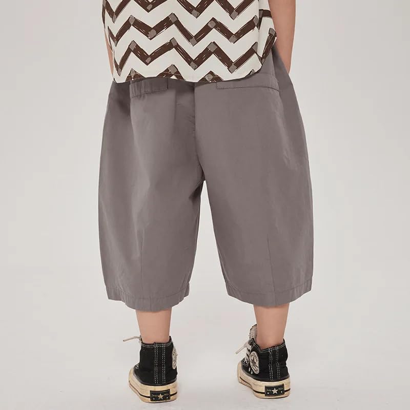 Dninmim Kids Solid Casual Calf-Length Pants Loose Thin Style Middle Pant4