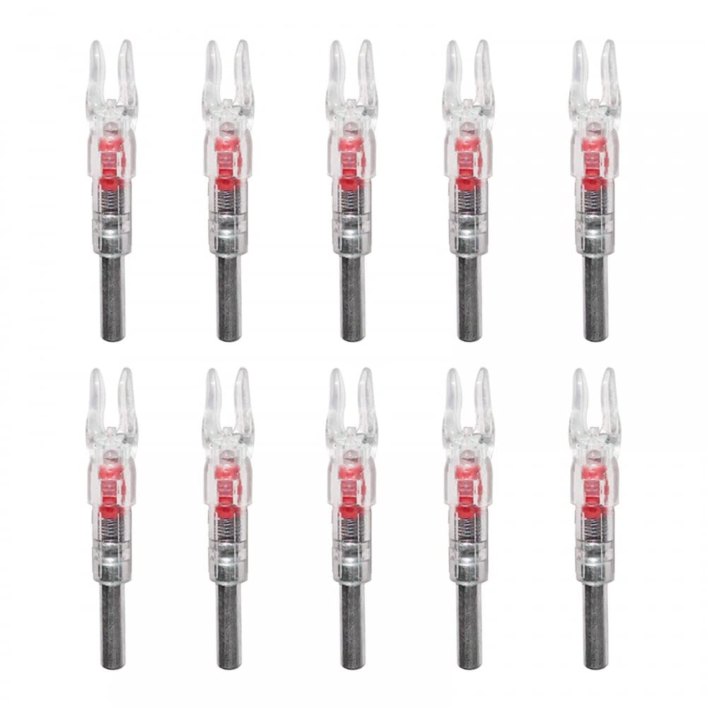 DONGKER Tir L'Arc Coco, 10 Pièces Coques Illuminées Automatiquement pour Tiges de Flèches de 6,2 mm de Diamètre pour Chasse Tir