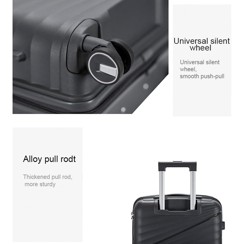 Luggage Sets, Hardside Luggage Sets, 3-Piece Luggage with Spinner Wheels & TSA lock, Portable Expandable Suitcase, Lightweight Carry on Luggage (Black, 20/24/28)3