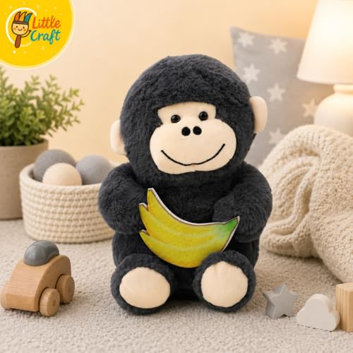 Image of Soft Grey Monkey Plush Toy 30CM | Cute Stuffed Soft Toy for Kids, Babies & Toddlers | Hug-Friendly Stuffed Animal, Soft & Washable Teddy Monkey