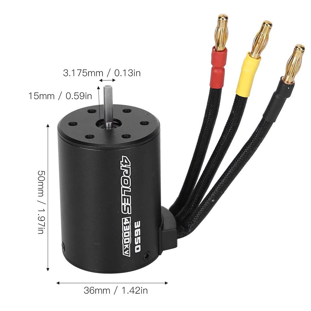 Bürstenloser Motor ESC, 80A Brushless ESC, 3650 Motor 4300KV, Kühlkörper, Programmkartenset, Fernbedienungsmotor für 1/10 RC Car Fahrzeuge