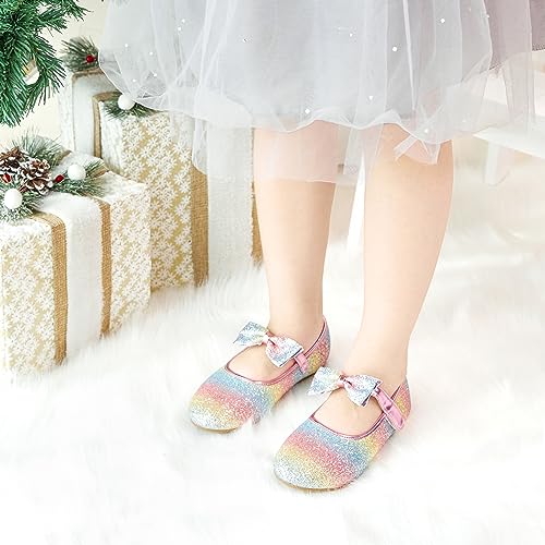 Image of PHIRAMIN Toddler Flower Girl Dress Shoes - Little Girl Mary Janes Flats Wedding
