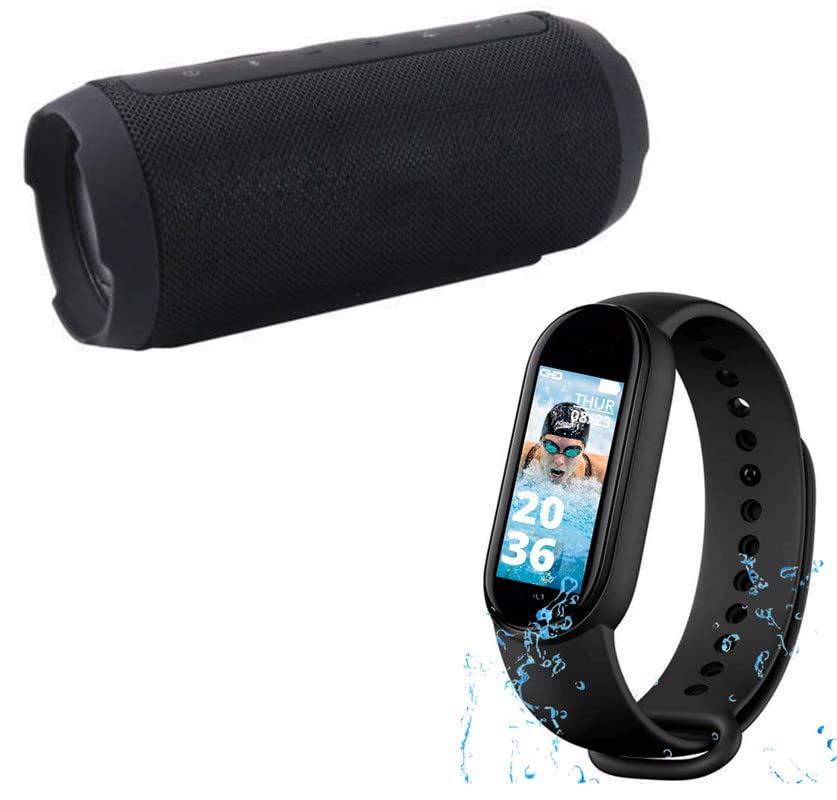 TechKing (Special Deal with 12 Years Warranty Charge K3+ Bluetooth Speaker, M10 Smart Watch Activity Tracker Band with Many Features Like Steps Counter, Calorie Counter,