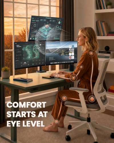 Image of ErGear Triple Monitor Mount for 13-32 Inch Screens, 19.8 lbs per Arm
