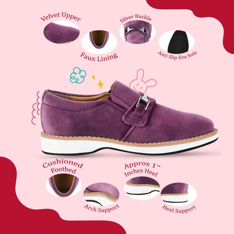 LIBERTYZENO Boys Velvet Kids Buckle Slip On Dress Loafer Shoes for Prom Graduation2