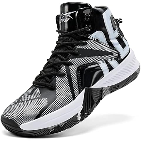 Zapatillas de Baloncesto para niños ASHION, 35 EU, Negro Plata Cover