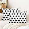 Soccer Theme Throw Pillow Cover Queen Size Set of 2 Sports Soccer Ball Black and White Lumbar Pillow Case Decorative Standard Pillow Cases with Zipper Sport Themed Cushion Covers for Bed,20"x30" #2