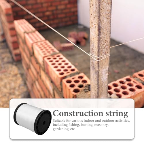 Cordel de nylon para mampostería Ipetboom 2 rollos, cuerda trenzada resistente para herramientas de construcción y jardinería, blanco, 0.195 kg miniatura 3