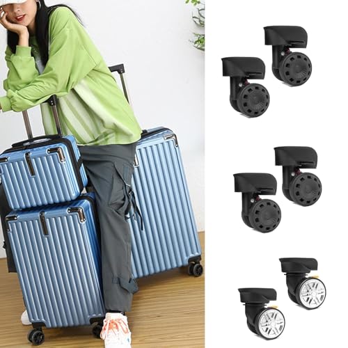 Luggage Suitcase Wheels,Trunk Wheels,2Pcs Trolley Casters Replacement Heavy Duty Roller Wheel for Luggage Box Suitcase 360 Degree SilentWheel, One pair2