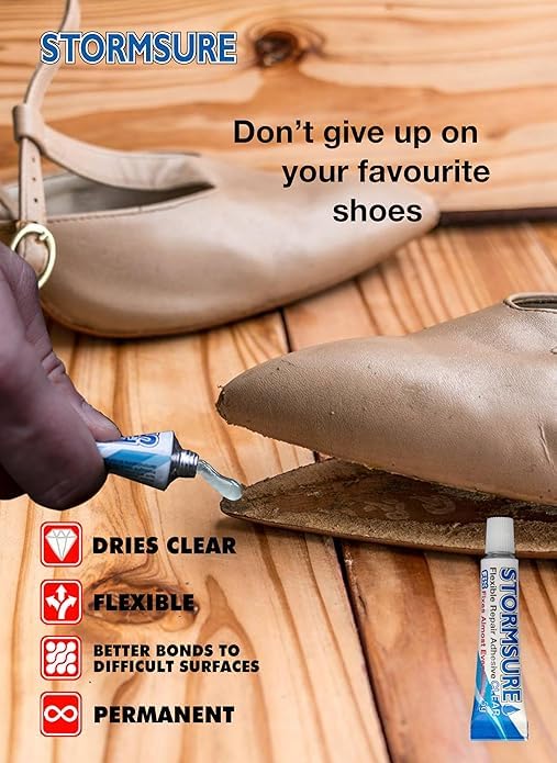 Stormsure Heel and Sole Repair Kit - Strong, Durable and Flexible Shoe Repairs to Soles and Upper Fabrics