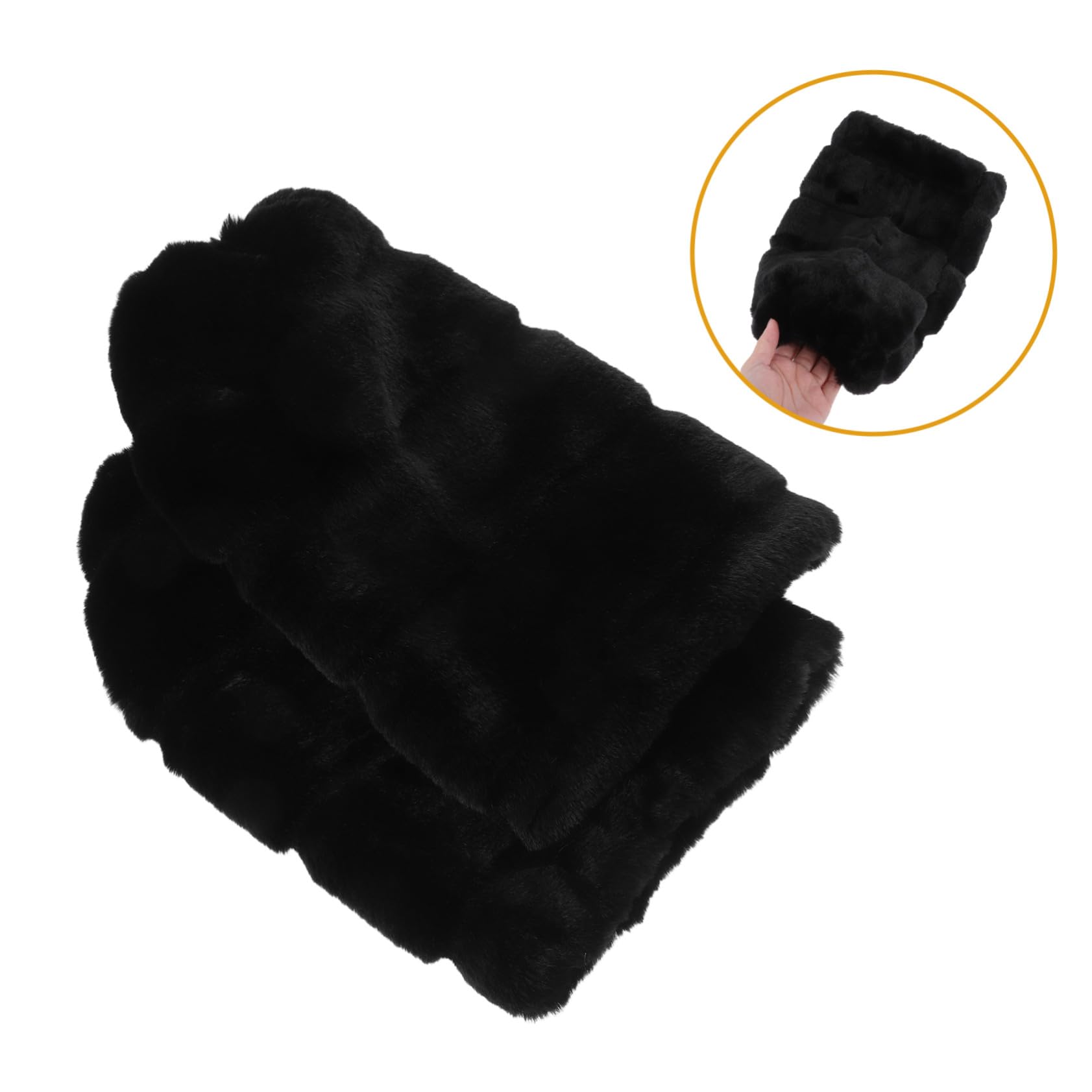 Healvian Calentadores de Piernas Largos 30cm de Piel Sintética Negros
