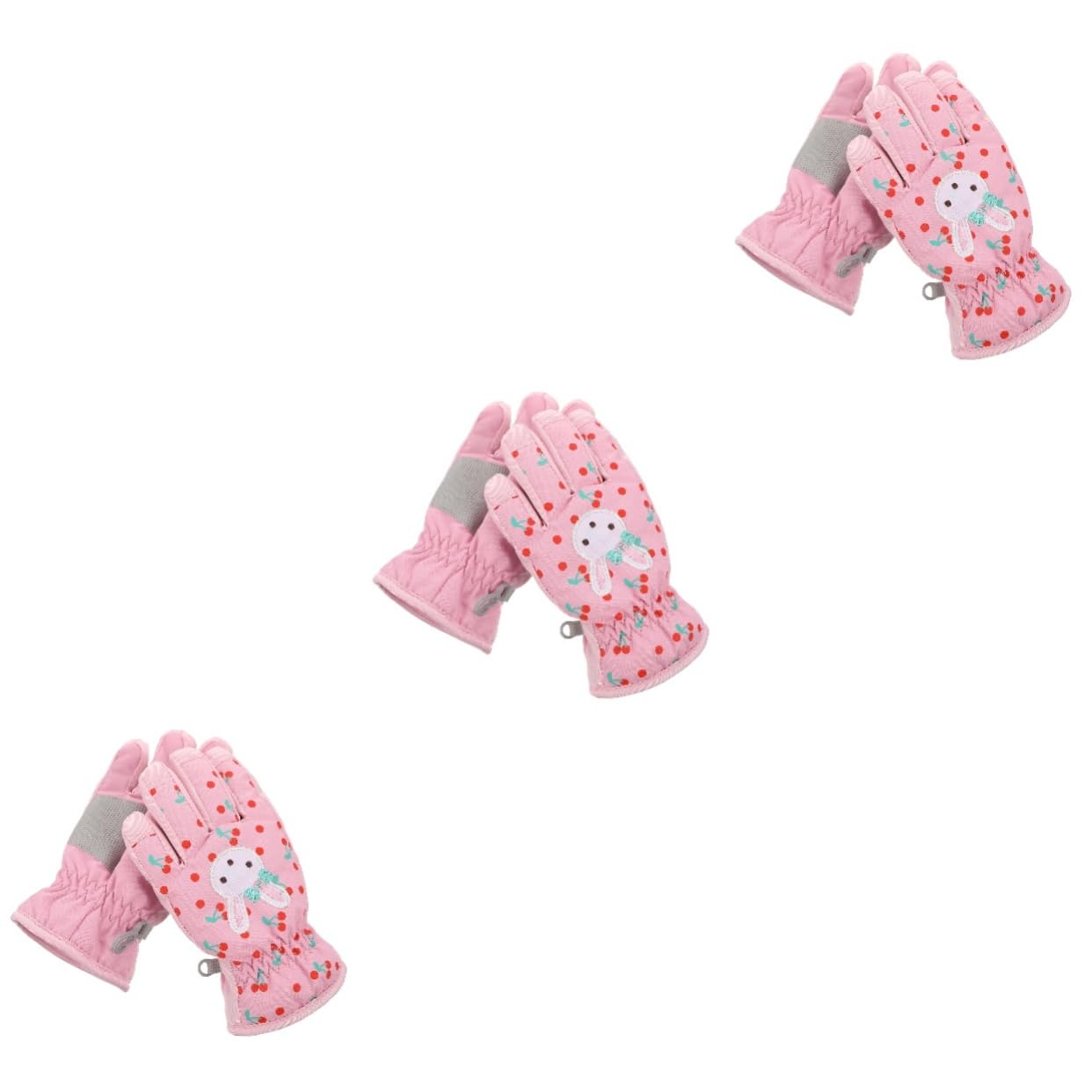 SHERCHPRY 3paare Winterfeste Mädchen Ski Handschuhe Mit Cartoon-Design Warm Und Winddicht Für Skifahren Snowboarden Und Outdoor-aktivitäten