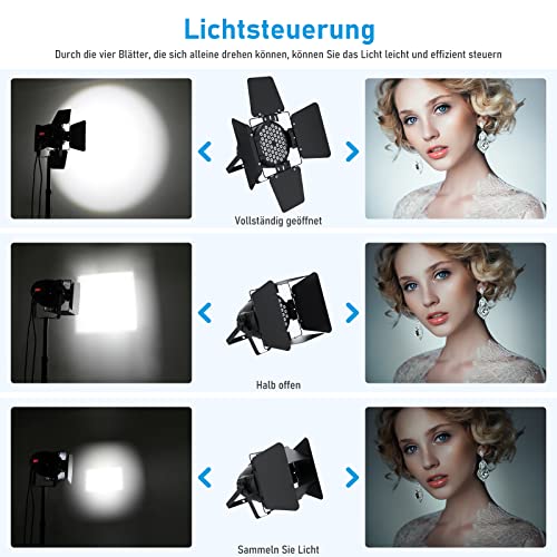 BETOPPER Kit Barn Doors Profesional para Focos LED LC001/LC002/LC003/LC200W - Accesorio Iluminación Estudio Fotografía, Video, Bodas (Luces No Incluidas) - imagen 2