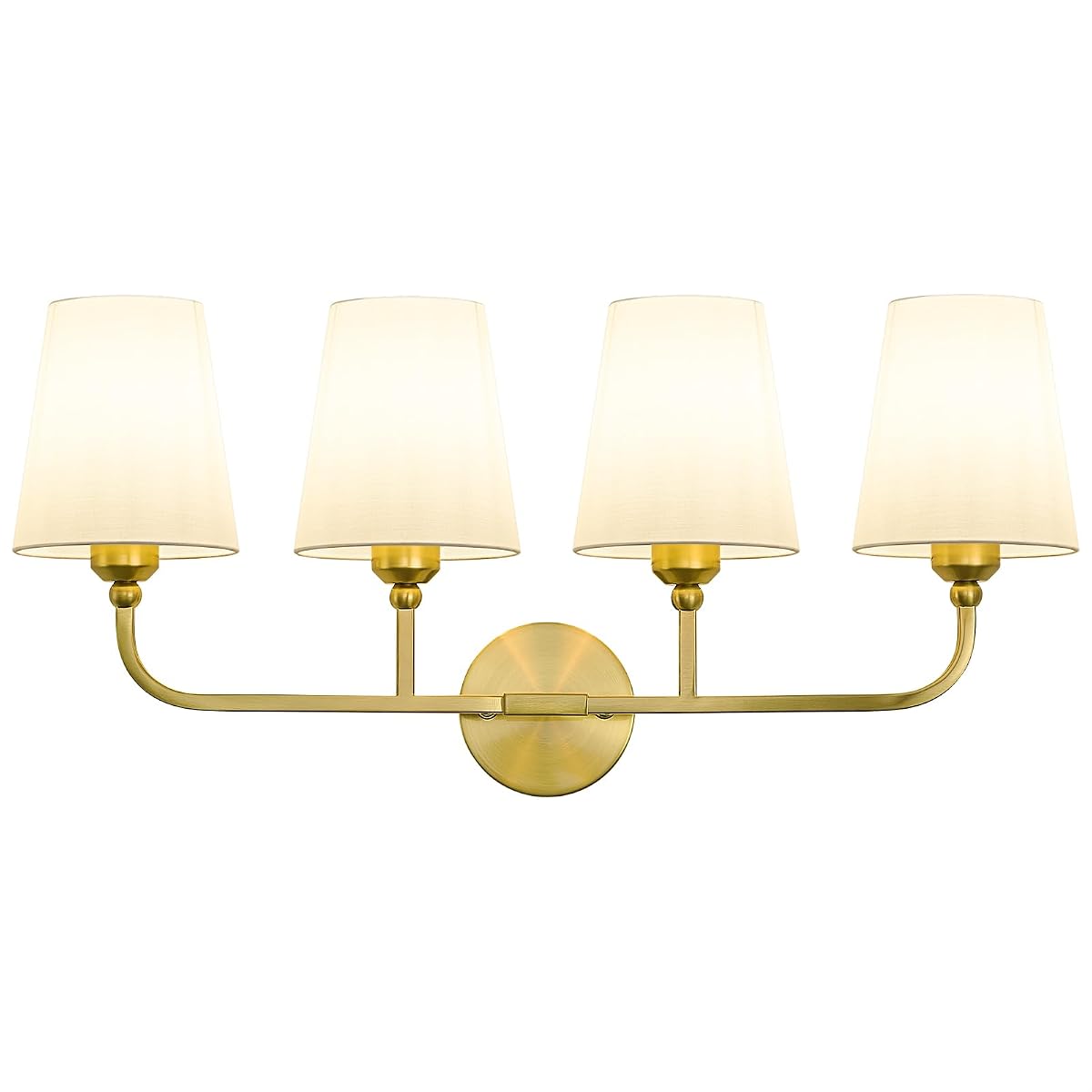 Kvhiiw Bathroom Vanity Light, Brushed Gold Bathroom Light Fixtures, 4-Light