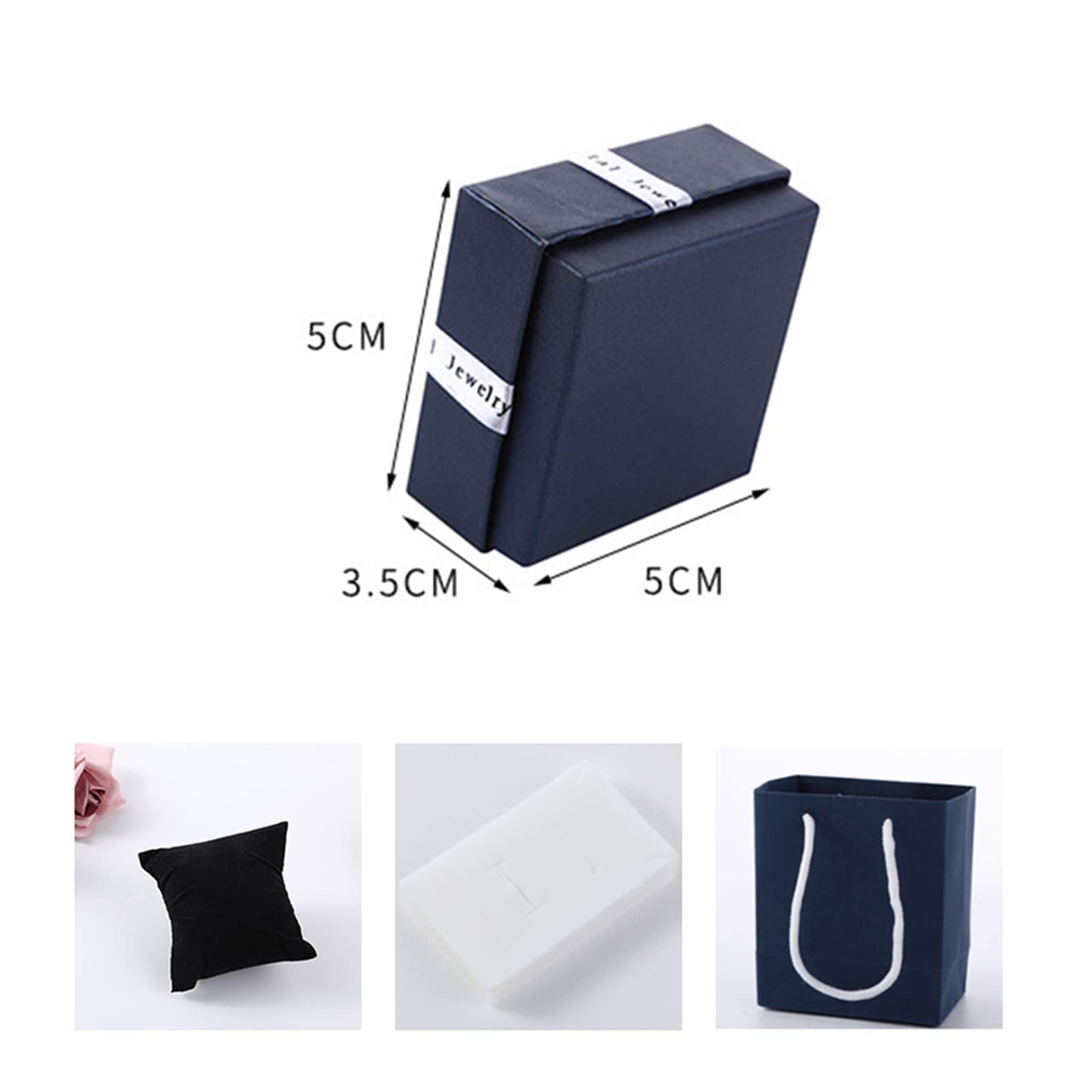 Restokki Bow Tie Gift Boxes Multipurpose English Letters Bow Tie Small Jewelry Boxes with Lid for Necklaces Earrings Rings (Blue/letter bow 7.5 * 7.5 * 3.5 (including sponge))