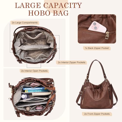 Image of Purses and Handbags, Large Size Faux Leather Hobo Style Handbags for Women, Shoulder Bag with Removable Strap
