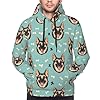 Buewutiry Hoodies For Men - German Shepherd Cute Print Long Sleeve Casual Men'S Hoodies & Sweatshirts Pullover With Pocket, Black, S #4