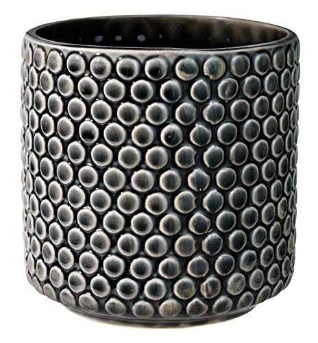 Bloomingville DOT Blumentopf Pflanzgefäß Deko Pflanzgefäße Farbe für Innen Retro Kreativ M (15,5 cm Ø) Schwarz Keramik