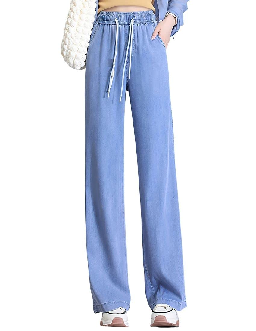 ebossy Womens Casual High Waist Korean Lyocell Harem Pants Cropped Trousers