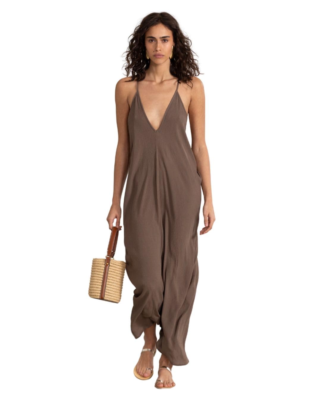 Gottex Women's Cover Up Dress Swimwear, Khaki, One Size