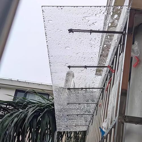 Modern Outdoor Canopy Front Door Canopy,Outdoor Awning Door Awning Impact Resistant Polycarbonate Cover,Uv Rain Snow Sunlight Protection Solid Shee,Easy Assemble (20"x20")