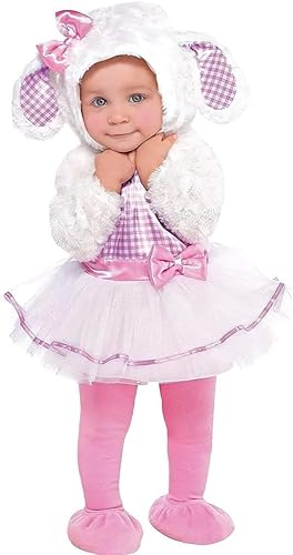 Amscan Baby Little Lamb Halloween Costume for Infants Includes a Dress a Hood Tights and Booties
