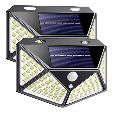 LED Light Solar Lights Outdoor, Motion Sensor Security Light with 3 Lighting Modes, Solar Fence Lights, Waterproof Durable Solar Garden Lights Outdoor for Yard, Garage, Fence (2 Pack) Cover