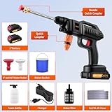 Cordless Pressure Washer, 21V 1500W Portable Pressure Washer, 60Bar/870 PSI High Power Washer Machine with 2 Nozzles, 2 Battery, 5m Hose Cordless Jet Washers/Pressure Washers for Car Floor Outdoor - Image 9