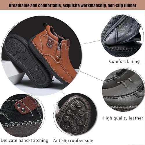The First Young Shoes Men,The First Young Driving Boots Men,Men’s Handmade Premium Leather Slip-On Driving Boots Travel Outdoor2