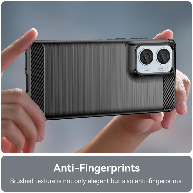 Image of Hybrid Carbon Fiber Back Case for Moto Edge 50 Fusion (Black)