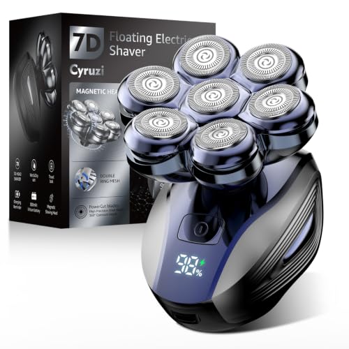 Image of Head Shavers for Bald Men: Upgraded Detachable Head Shaver - IPX7 Waterproof Wet or Dry Electric Razor for Men - 7D LED Display Rechargeable Shaving Grooming Kit with Type-C Charge