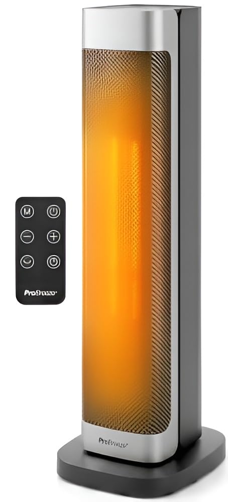 Pro Breeze ThermaCube Plus Chauffage d'Appoint 2200W Céramique Soufflant Oscillant - Radiateur Électrique Mobile avec Mode Ventilateur, Thermostat Éco, Télécommande et Écran Tactile pour Chambre