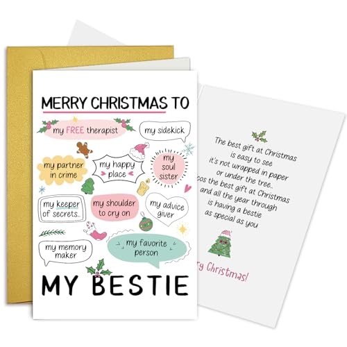 Oamiolek ʔNX}XJ[h BestieALovely Friend Xmas CardASoulmateoBFFA[NX}XMy BestieցB