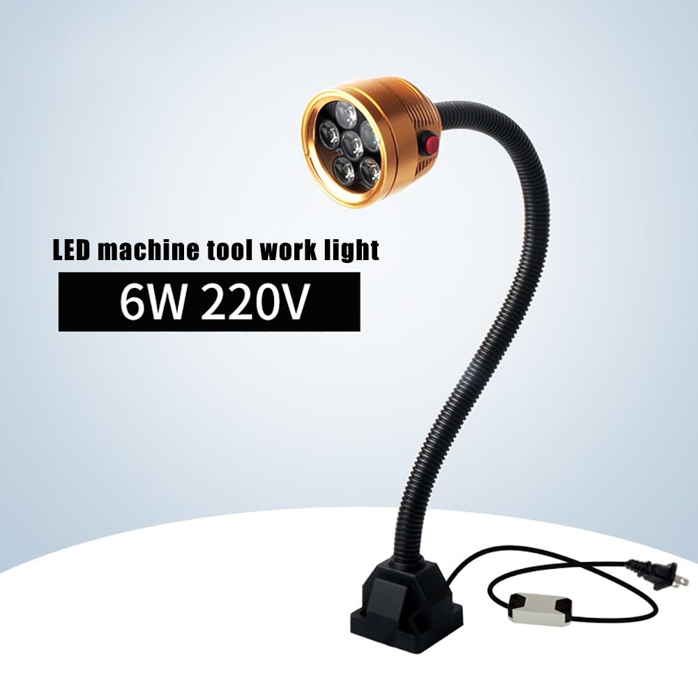 DONGXIAO Światło LED wodoodporne i olejoodporne, światło robocze do obrabiarek LED, 6 W220 V złoty kolor, nadaje się do tokarki CNC, frezarki, obrabiarki, szlifierki itp.