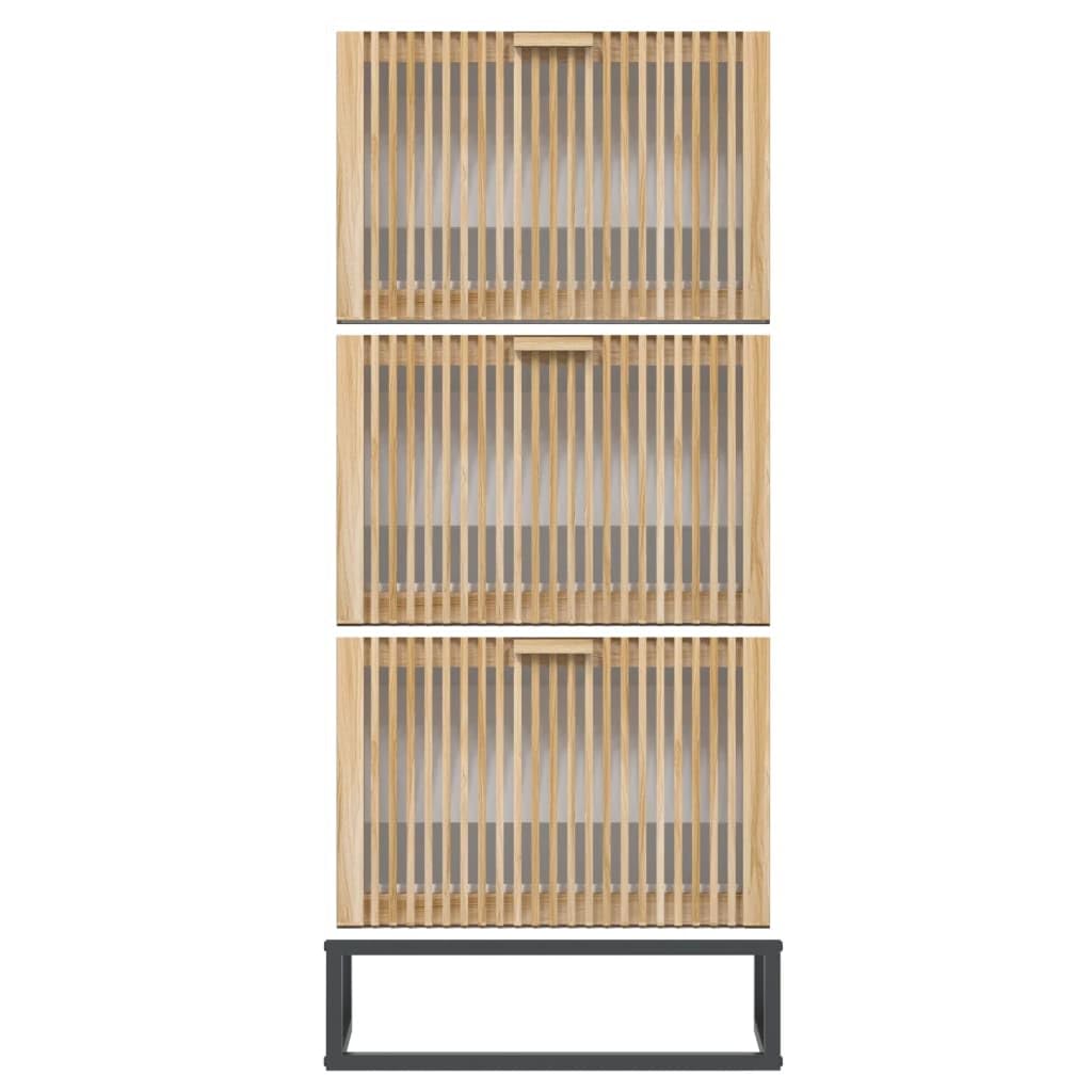 Szafka na buty biała z materiału drewnopochodnego 52 x 25 x 120 cm z żelaznymi nogami, miejsce do przechowywania sneakersów, butów i butów, zajmuje mało miejsca do korytarza, przedpokoju