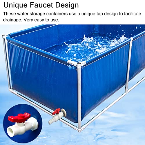 Piscina rettangolare fuori terra per bambini, adulti e cani con rubinetto, serbatoio dell'acqua acquaponica con telaio in acciaio da esterno
