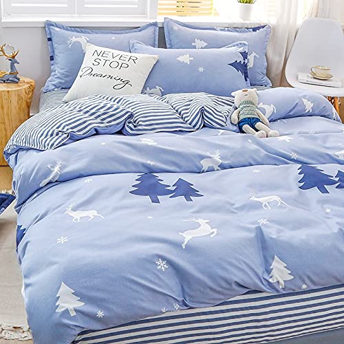 Housse de couette coton lavé supérieure parure de lit délicate style frais