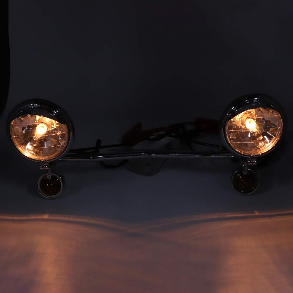 Yctze Feu Antibrouillard Clignotant Support de Phare Antibrouillard Accessoire de Moto Clignotants à LED Clignotant de moto adapté pour Shadow VT 750 1100 VTX 1300 1800