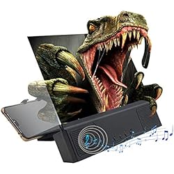 Soporte Para Celular Con Lupa DaMohony Lupa de pantalla de teléfono de 12 pulgadas con altavoces Bluetooth, amplificador de pantalla de aumento 3D HD con soporte plegable ajustable para películas, videos, juegos
