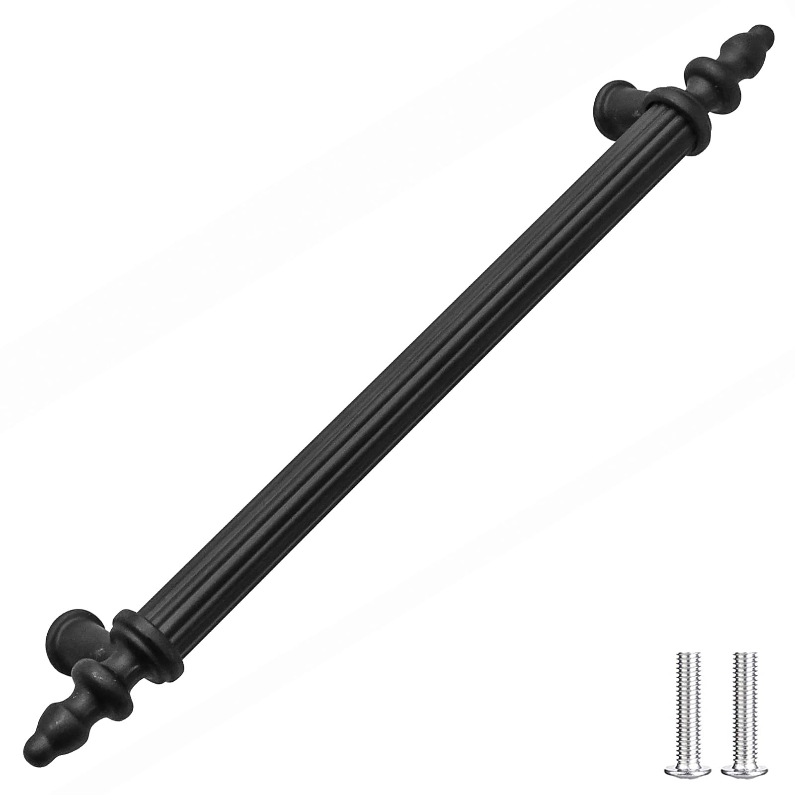 Decoranddecor Matt Black Vandon - Vintage Traditional Cabinet Pull Handles Country Style Classic - Solid Zinc (160Mm, )