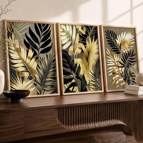 Image of kotart Painting for Wall Decoration - Modern Art Wall Decor Framed Painting for Living Room Bedroom - Framed Posters /Paintings with Frame Set of 3 (Art-7, 35x37 Inch)