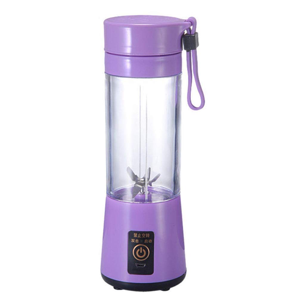 Juicer 400Ml Licuadora portátil Exprimidor Taza USB Recargable Eléctrico Automático Vegetal Fruta Cítricos Jugo de Naranja Taza Mezclador Botella Purple Mimosa