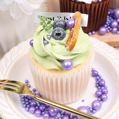 Image of Purple Sprinkles for Cake Decorating, 130g /4.6oz Edible Purple Pearl Sprinkles Mix, Sugar Candy Pearls for Baking, Cookie Decorations and Cupcake Toppings, Wedding Party Halloween Supplies