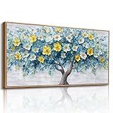 imjiayu Tree of Life Wall Art, Large Framed Wall Art, Floral Wall Decor, Nature Flower Tree Prints, Modern Abstract Art Picture, Nordic Paintings for Living Room Bedroom Kitchen Home Office 20'x40'