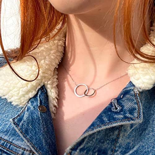 Alebee Godmother Godson Necklace Gifts Godmother Proposal 925 Sterling Silver Interlocking Infinity Double Circles Godmother Necklace Jewelry Godmother Mother's Day Gift Birthday Gift #TOP2