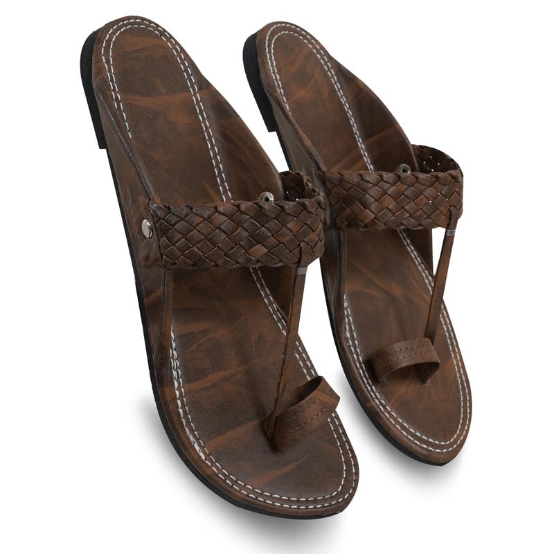 Image of DFR Ethnic Sandals For Boys Men, Comfortable Rajasthani Slippers