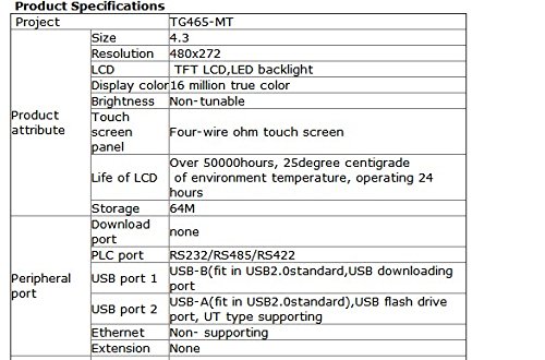 HMI Tg465-mt Gowe 480x272 avec son câble de programmation pour automates - 3