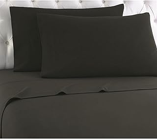 Shavel Home Products Micro Flannel Solid Sheet Set, Twin XL, Charcoal