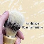 Hand Crafted Pure Boar Bristle Shaving Brush for Wet Shave, Comfortable Bamboo Handle, Shaving Brushes for Men,Soft Bristle, Best Gift for Bearded Man - Image 3