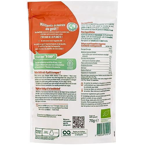 GOOD GOÛT - Mini-Baguettes Tomate Et Basilic - Biscuits Type Gressins Pour Bébé - Dès 12 Mois - Sachet Refermable - 70g - BIO – Image 4